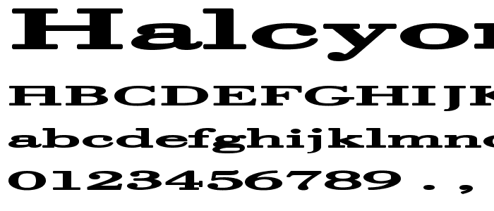 Halcyonia Superwide font